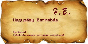 Hagymásy Barnabás névjegykártya